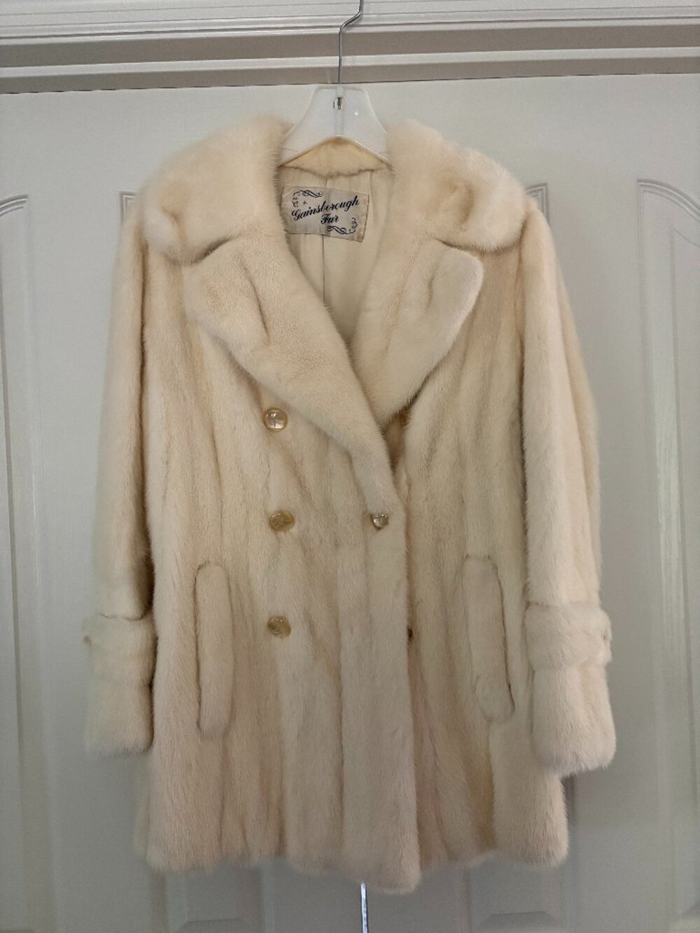 Vintage ivory mink fur coat by Gainsborough Fur